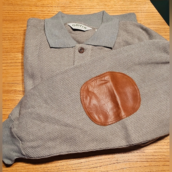 Orvis Cardigan with leather elbows